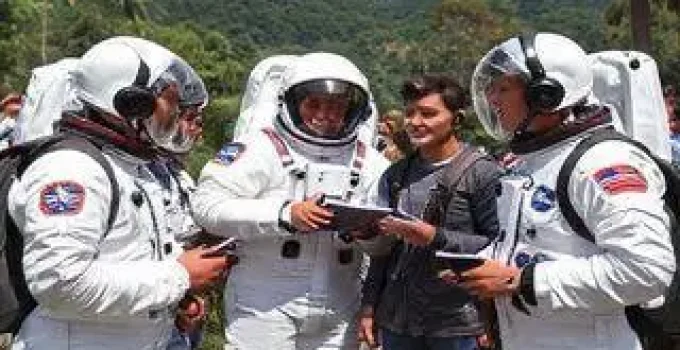 visita de astronautas da NASA