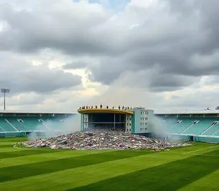 demolição do CT da base do Palmeiras
