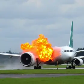 motor de avião explode
