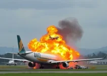 explosão de motor em avião