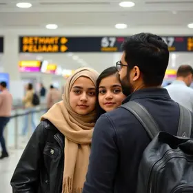 família egípcia detida no aeroporto