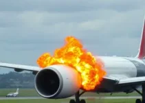 motor de avião explode durante decolagem
