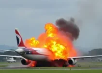 explosão no motor de avião