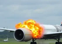 explosão da turbina de avião
