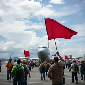 trabalhadores do aeroporto de Guarulhos